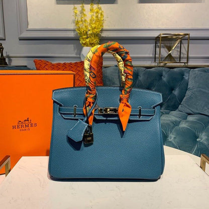 HM Birkin Blue Semi Handstitched  30cm/11.8in