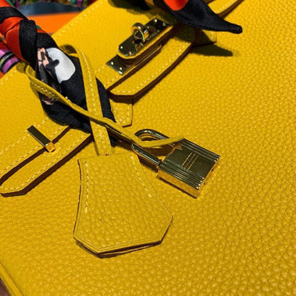 HM Birkin Yellow Semi Handstitched With Gold Toned Hardware For Women 30cm/11.8in