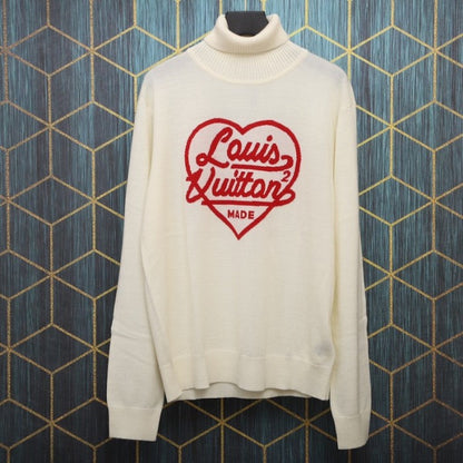 Louis Vuitton Intarsia Heart Turtle Neck Cream