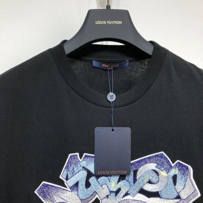 Louis Vuitton 3D LV Graffiti Embroidered T-Shirt Black