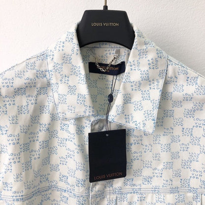 Louis Vuitton Landscape Short-Sleeved Denim Shirt 1AA5C2