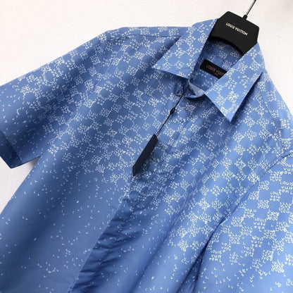 Louis Vuitton Damier Spread Short-Sleeved Hook Detail Shirt 1AA5EO