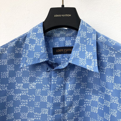 Louis Vuitton Damier Spread Short-Sleeved Hook Detail Shirt 1AA5EO