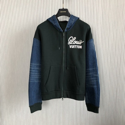 Louis Vuitton Hybrid Hoodie Denim Jacket 1AAGP8