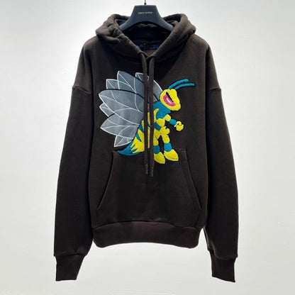 Louis Vuitton Graphic Bee Patched Hoodie 1AAGPG