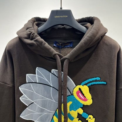 Louis Vuitton Graphic Bee Patched Hoodie 1AAGPG