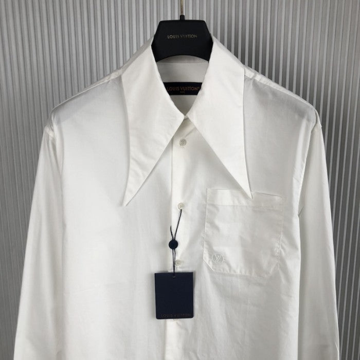 Louis Vuitton Knotted Collar Long-Sleeved Shirt 1AB5EW