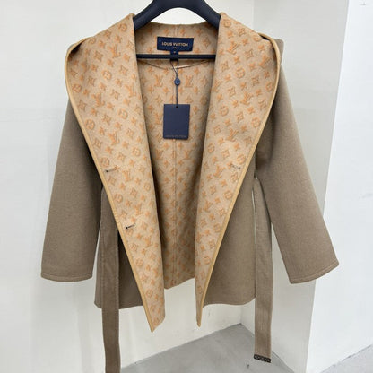 Louis Vuitton 3D Monogram Double-Breasted Wrap Coat 1ABT6V