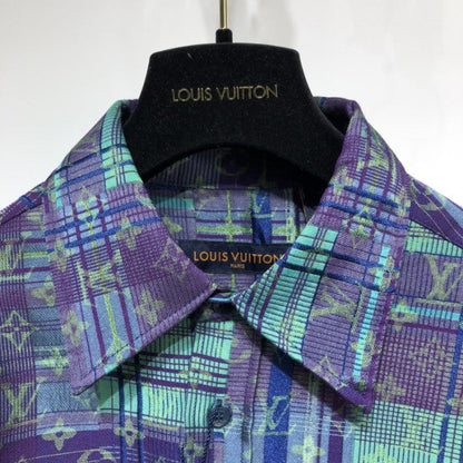 LV Monogram Neon Check Oversized Business Shirt 1A97EA