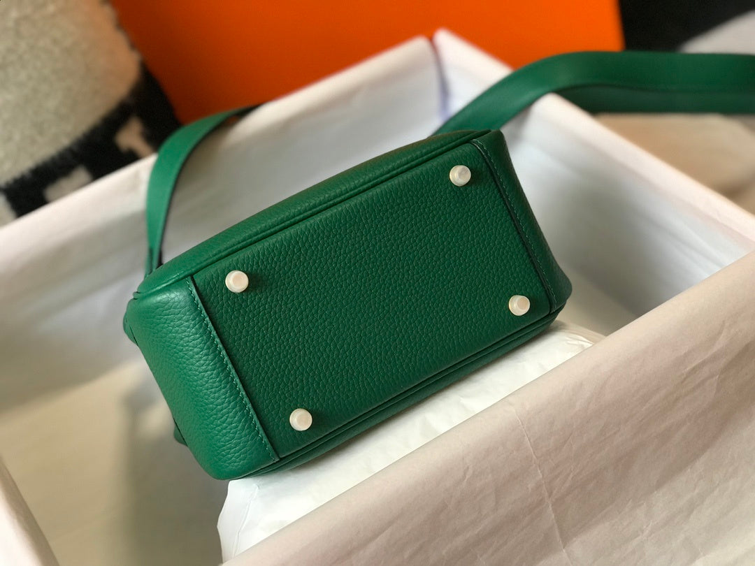 HM Lindy Mini Clemence Bag Green For Women, Women’s Handbags, Shoulder And Crossbody Bags 7.5in/19cm