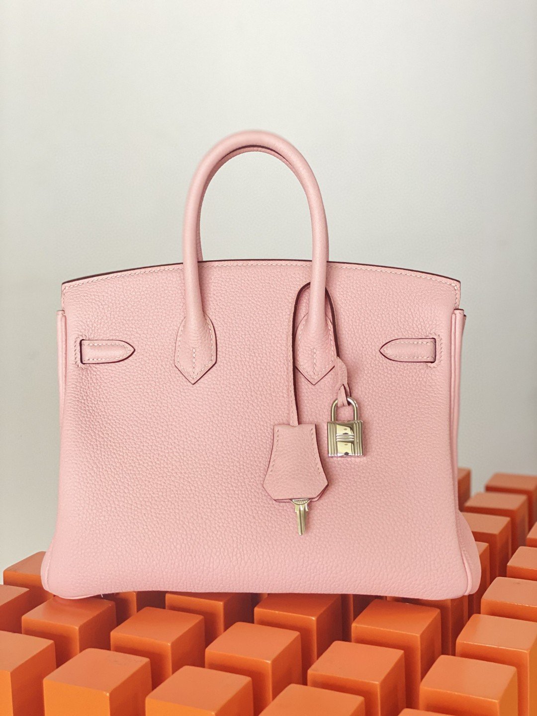 HM Birkin Nata Swift Pink For Women Silver Toned Hardware 10in/25cm