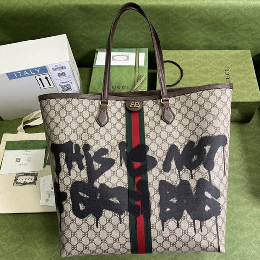 Gucci x Balenciaga The Hacker Project Graffiti Large Tote Bag