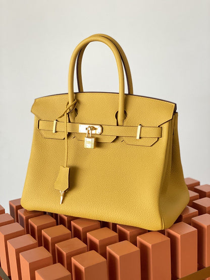 HM Birkin Nata Swift Yellow For Women Gold Toned Hardware 10in/25cm