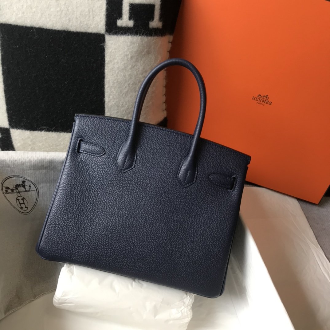 HM Birkin Dark Blue For Women Gold-Toned Hardware 11in/30cm