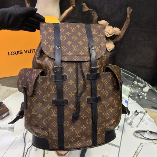 LV christopher pm monogram macassar backpack M43735