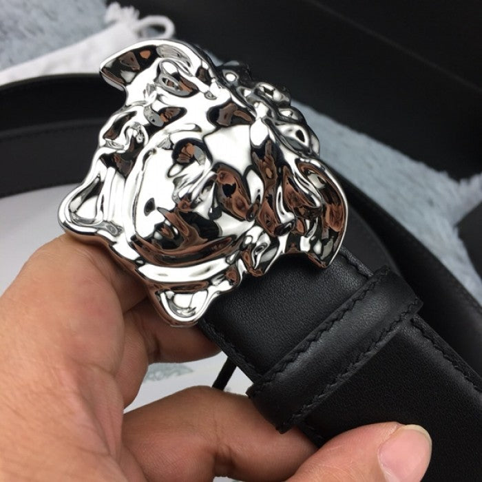 Versace Palazzo Belt With Medusa Black/Silver