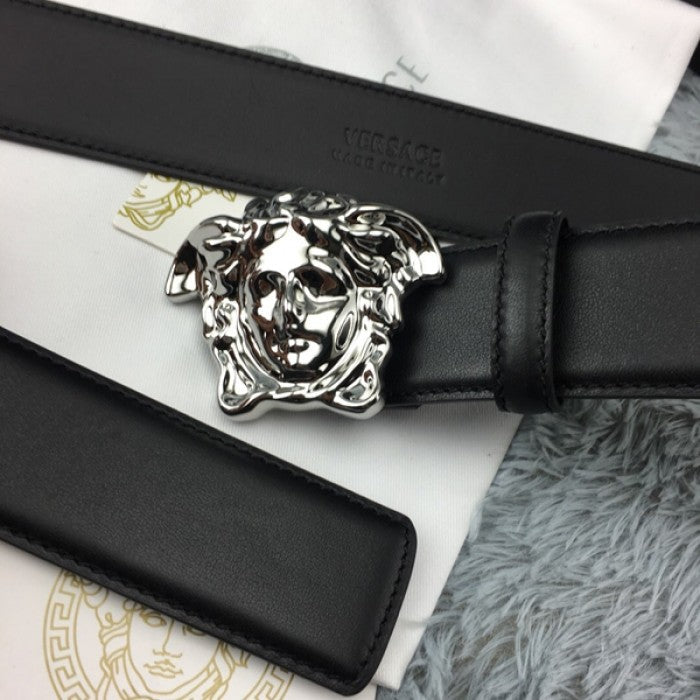 Versace Palazzo Belt With Medusa Black/Silver