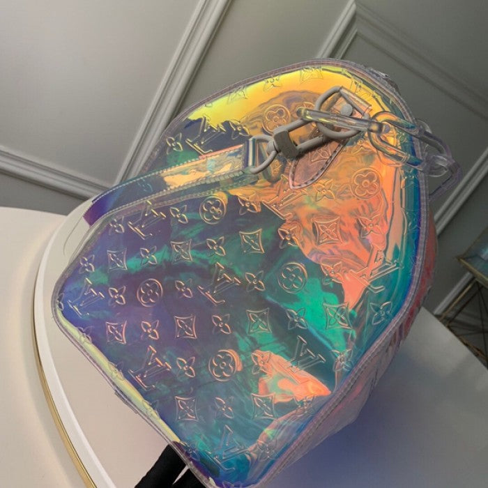 LV Keepall Bandouliere 50 prism Monogram-embossed PVC M53271