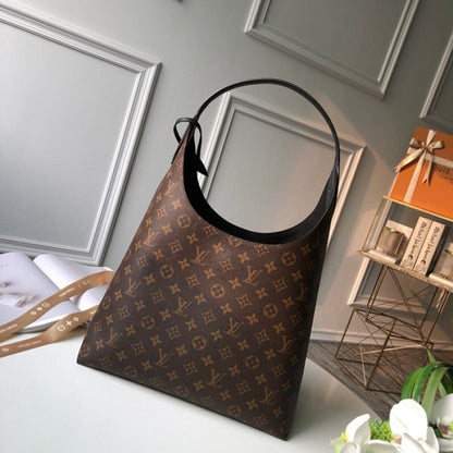 LV  Monogram Canvas Flower Hobo Bags Black M43545