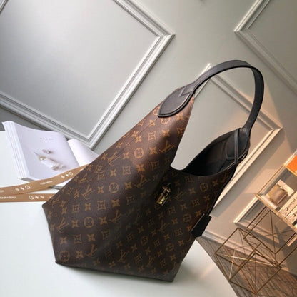 LV  Monogram Canvas Flower Hobo Bags Black M43545