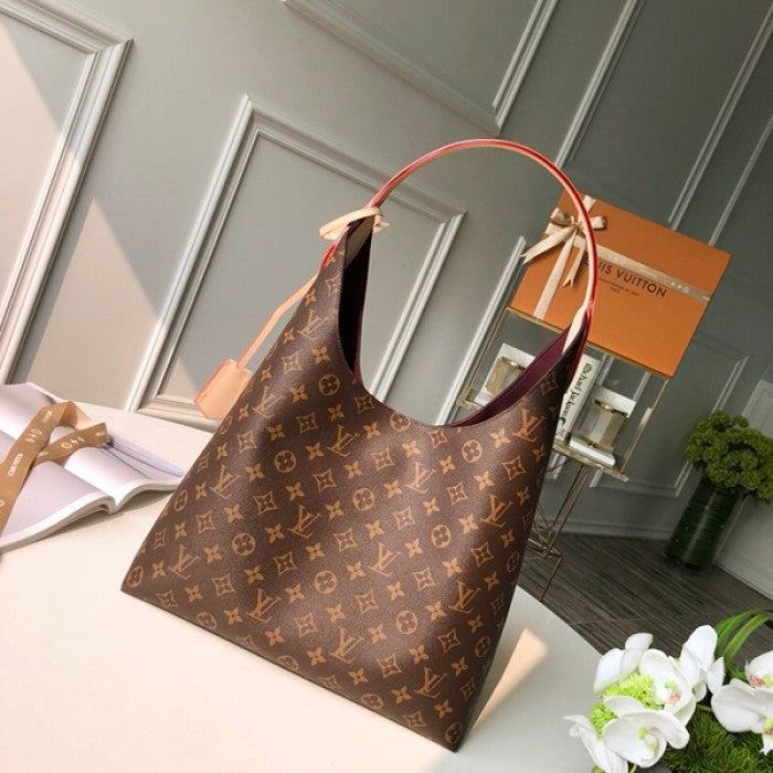 LV  Monogram Canvas Flower Hobo Bags Black M43630