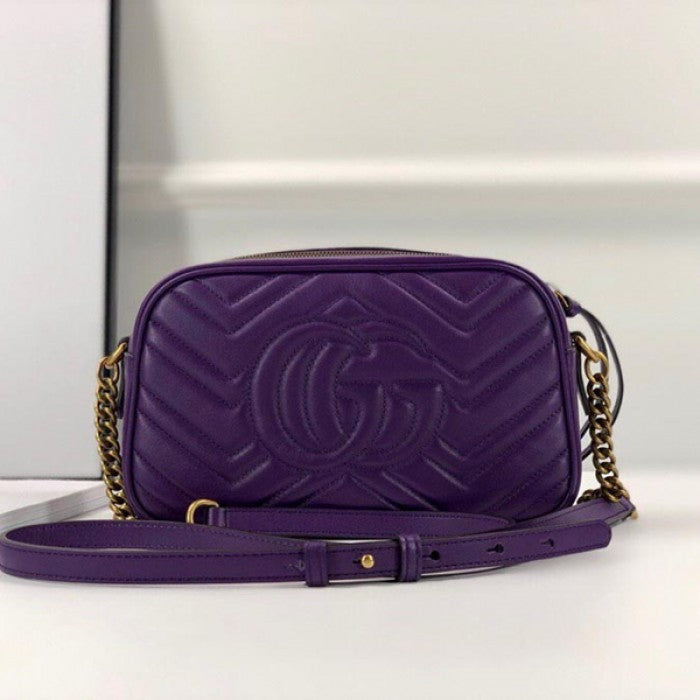 Gucci GG Marmont Small Matelasse Shoulder Bag Purple 447632