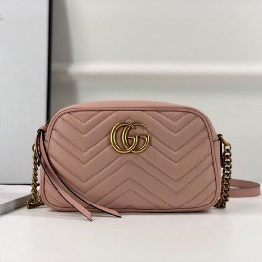 Gucci GG Marmont Small Matelasse Shoulder Bag Pink 447632