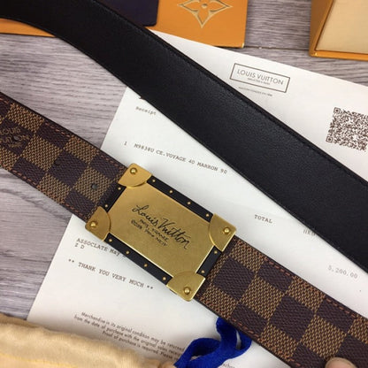 LV damier ebene neo trunk 40mm reversible belt M0185Q