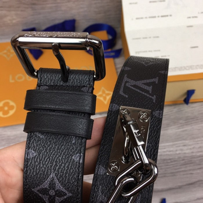 LV Monogram Eclipse Signature Chain 35MM Belt M0179T