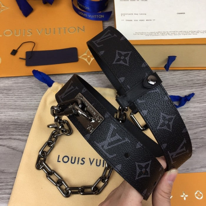 LV Monogram Eclipse Signature Chain 35MM Belt M0179T