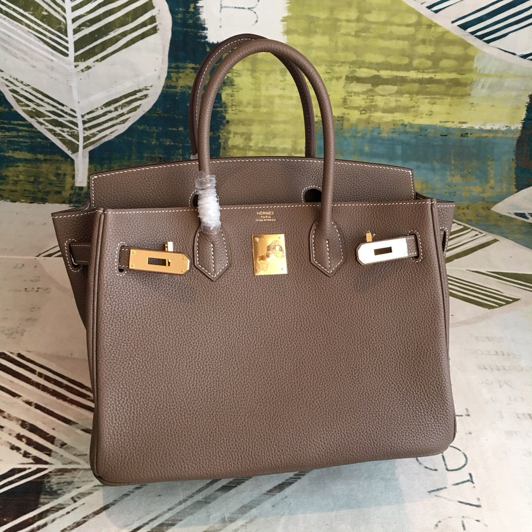 HM Birkin Brown For Women Gold Toned Hardware 11in/30cm