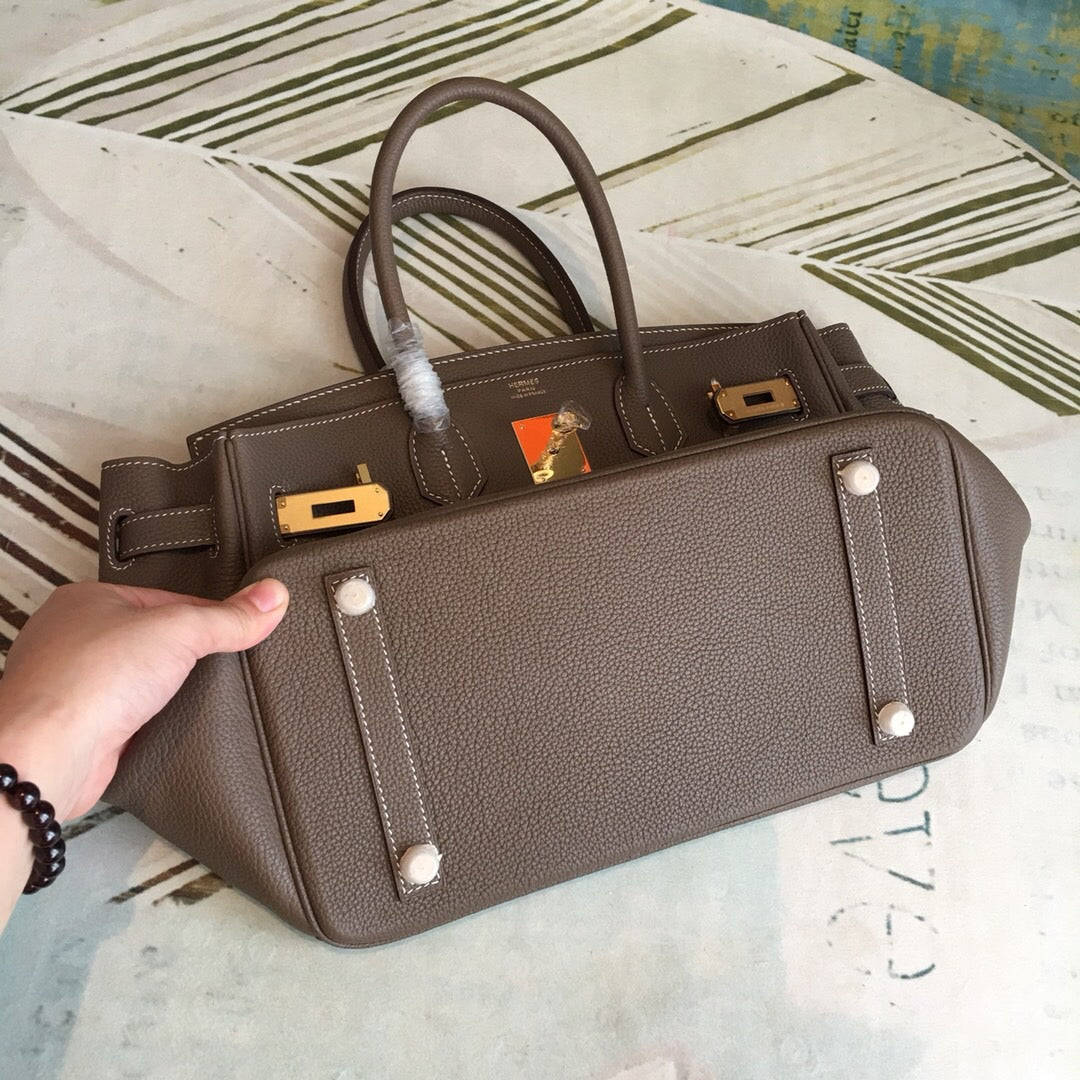 HM Birkin Brown For Women Gold Toned Hardware 11in/30cm