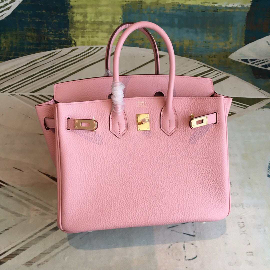 HM Birkin Light Pink For Women Gold Toned Hardware 9.8in/25cm