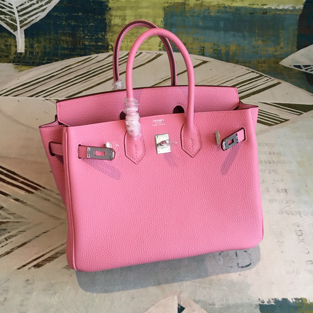 HM Birkin Pink For Women Silver-Toned Hardware 11in/30cm