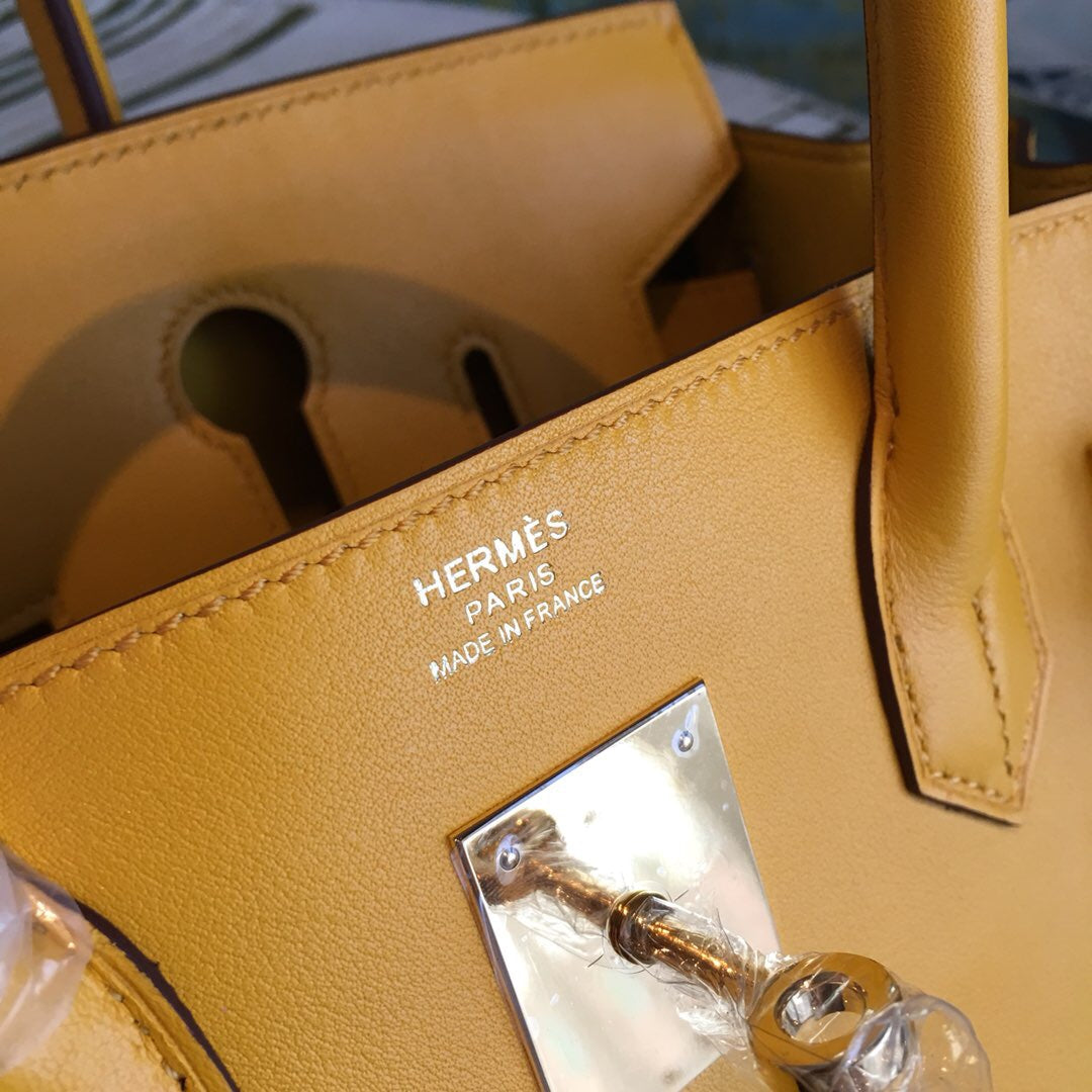 HM Birkin Yellow For Women Gold Toned Hardware 11in/30cm