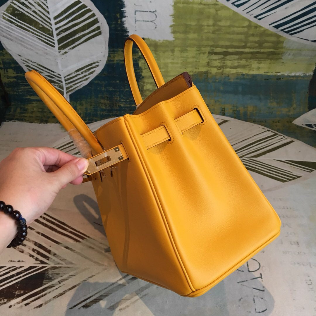 HM Birkin Yellow For Women Gold Toned Hardware 11in/30cm