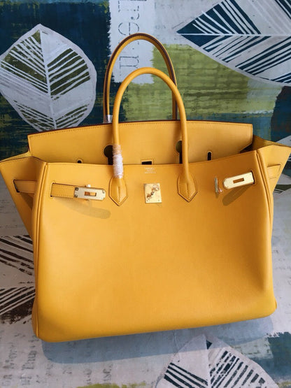 HM Birkin Yellow For Women Gold Toned Hardware 11.8in/30cm