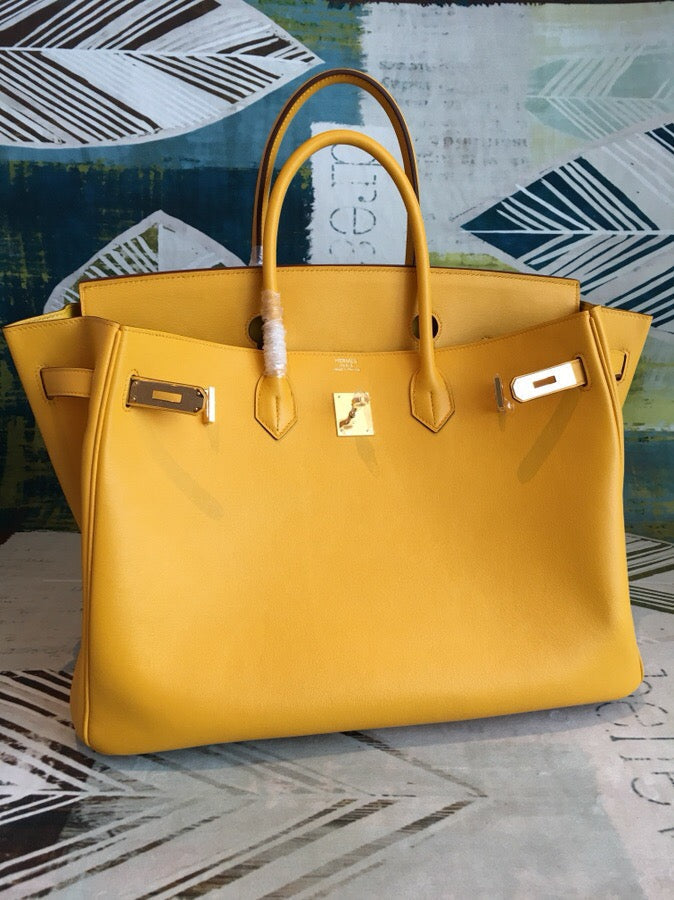 HM Birkin Yellow For Women Gold Toned Hardware 11.8in/30cm