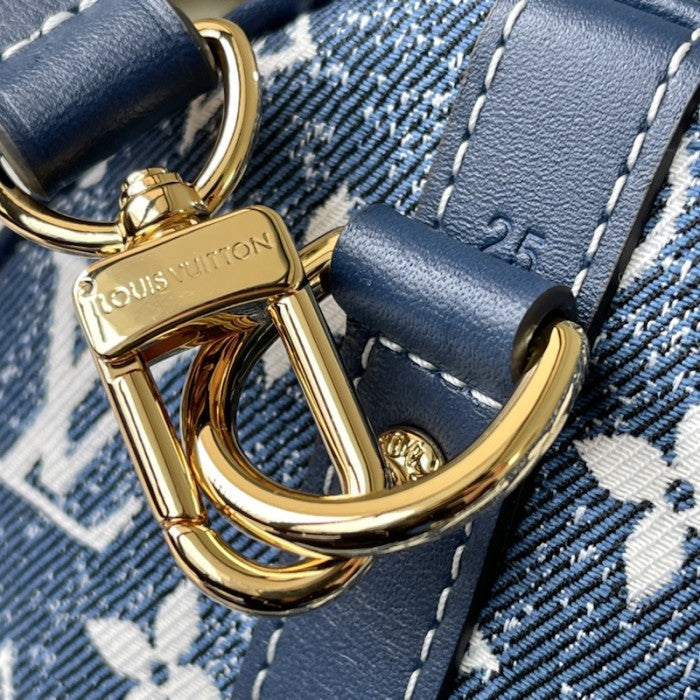 Louis Vuitton Monogram Denim Speedy Bandouliere 25 M59609