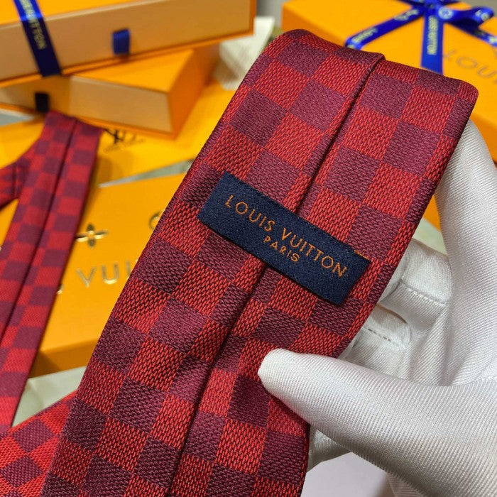 Louis Vuitton Damier Classique Tie Red