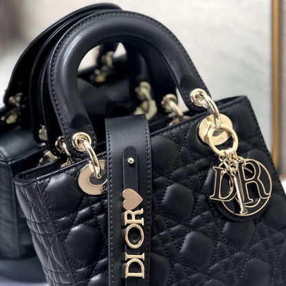 Small Lady Dior My ABCDior Bag Black Lambskin