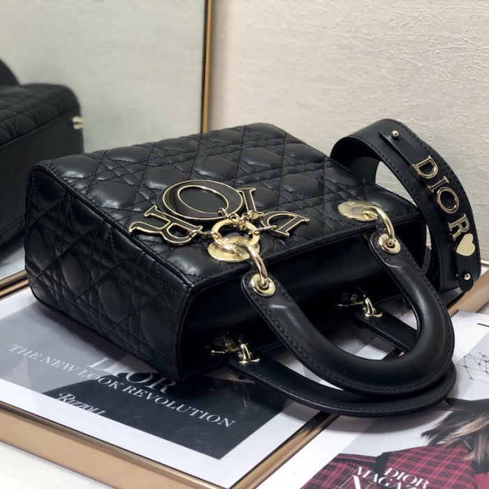 Small Lady Dior My ABCDior Bag Black Lambskin