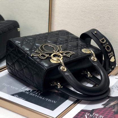 Small Lady Dior My ABCDior Bag Black Lambskin