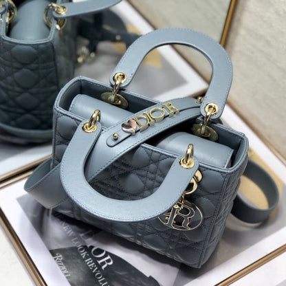 Small Lady Dior My ABCDior Bag Blue Lambskin