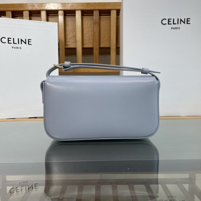 Celine Shoulder Bag Triomphe in shiny calfskin Blue