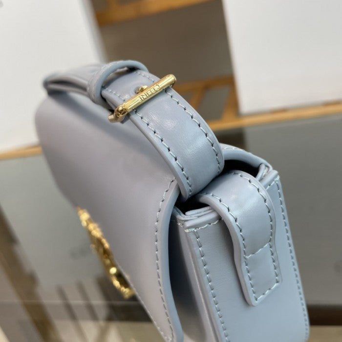 Celine Shoulder Bag Triomphe in shiny calfskin Blue