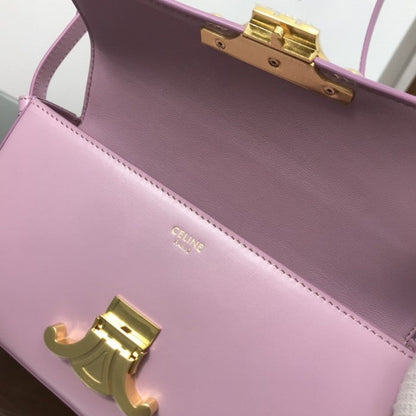 Celine Shoulder Bag Triomphe in shiny calfskin Pink