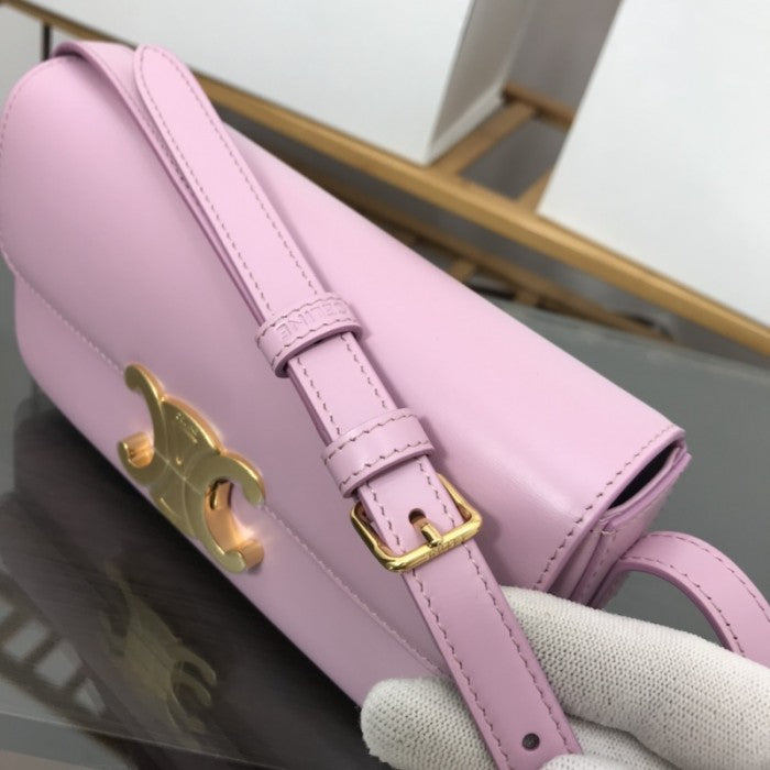 Celine Shoulder Bag Triomphe in shiny calfskin Pink