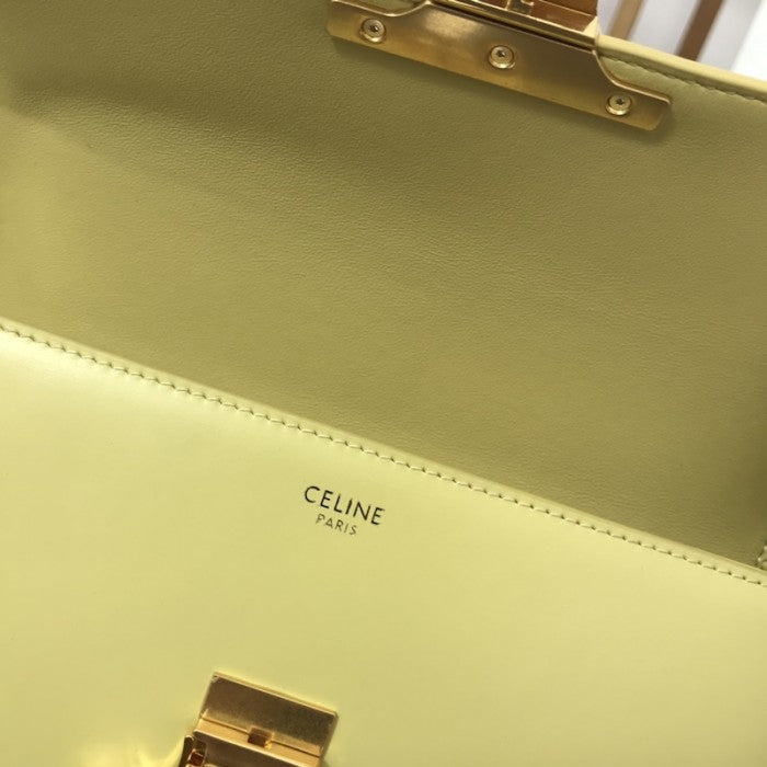 Celine Shoulder Bag Triomphe in shiny calfskin Yellow