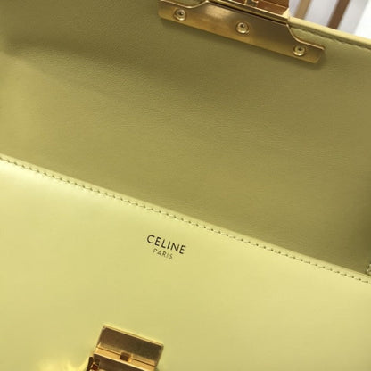 Celine Shoulder Bag Triomphe in shiny calfskin Yellow